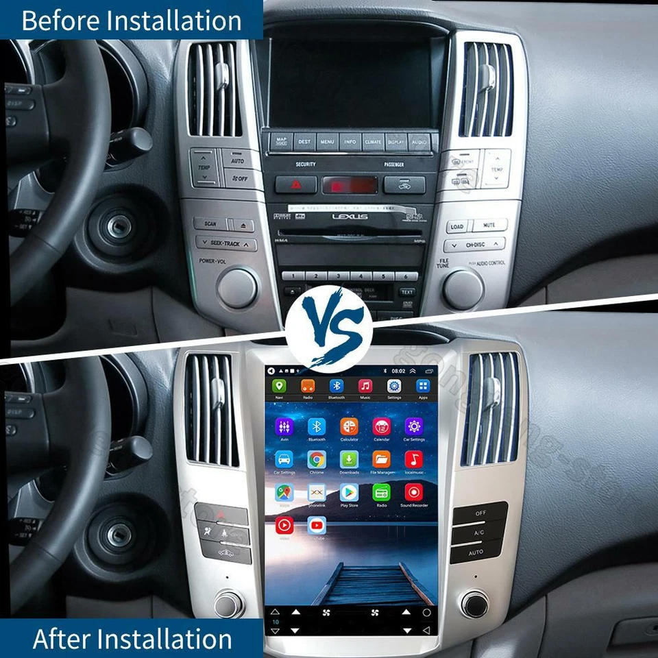 12,1» автомобильный аудио стерео GPS радио для Lexus RX330 RX350 2004-2007 Android13 32GB - Изображение 3 из 4