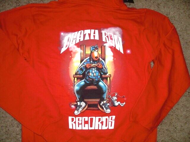 FILA Felpa con cappuccio DEATH ROW RECORDS rossa SNOOP DOGG uomo piccola NUOVA CON ETICHETTE NUOVA CON ETICHETTE