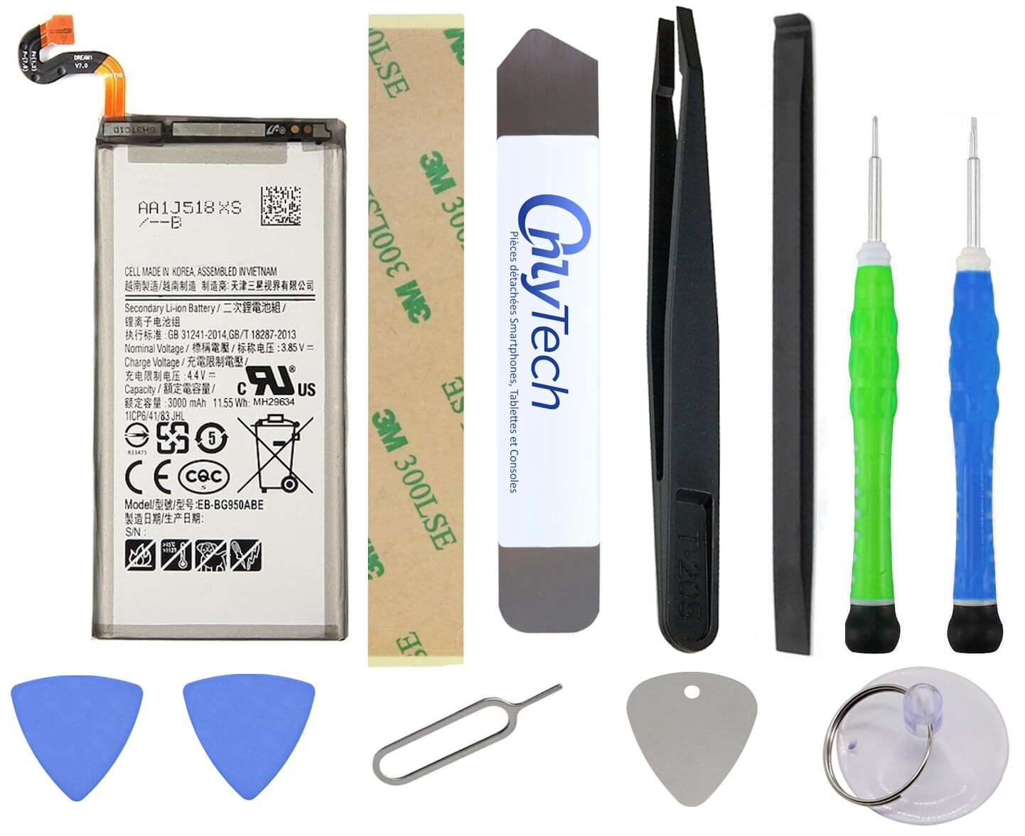 OnlyTech Kit di riparazione batteria per Samsung Galaxy S8 (L2q)