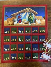 NATIVITY FOLD UP ADVENT CALENDAR PANEL TO SEW 100% PREMIUM COTTON  WITH METALLIC