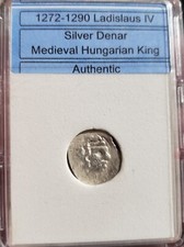 Ladislaus IV 1272-1290 AD. Silver Denar. Medieval Hungary.  Scarce