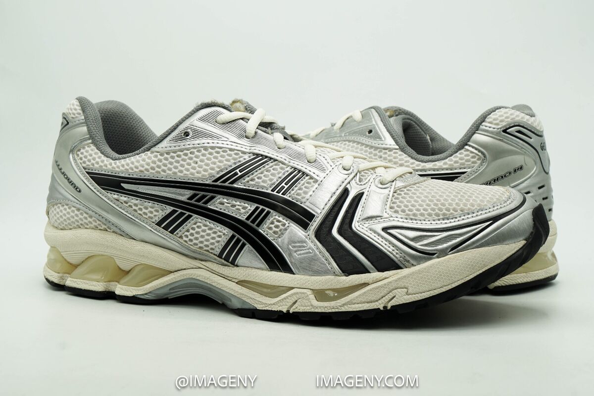 ASICS GEL-KAYANO 14 USED SIZE 12 JJJJOUND WHITE BLACK SILVER ASICS GEL-KAYANO 14 USED SIZE 12 JJJJOUND WHITE BLACK SILVER