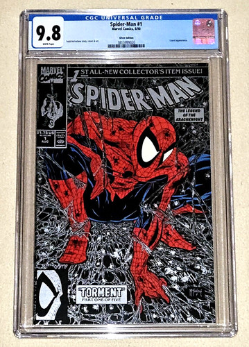 Spider-Man #1 "Silver Variant" cover.  "Torment" series.  CGC 9.8