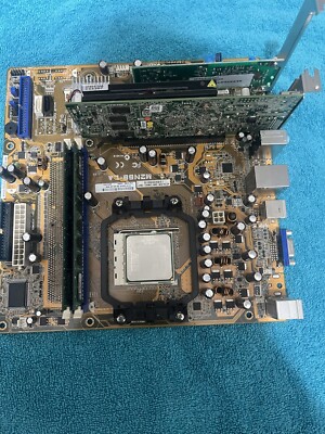 Hp Compaq Motherboard With Cpu Amd Graphics Card And Ram Untested 
