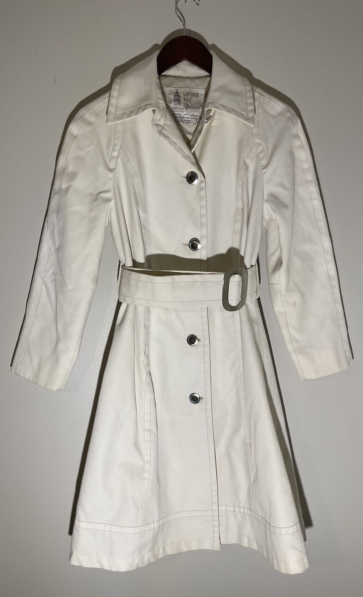 Women's Vintage London Fog Maincoats White Trench Coat W