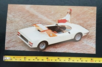 Vintage 1970er PRINT PININFARINA Alfa Romeo Concept Motor Car Authentic 21x11cm