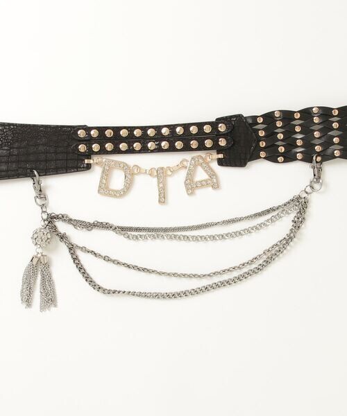 DIA d.i.a. Revival Belt Star Buckle Chain Belt Black Gal Japan NEW