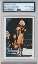 Auotgraphed Miche;;e McCool Topps card PSA/DNA certfied