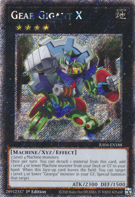 1X NM Gear Gigant X - RA04-EN188 - Platinum Secret Rare 1st Edition