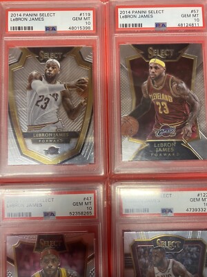 Panini Select LeBron James Lot Of 5 PSA 10 2014 #119 #57 2015 #47 