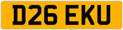DEREK DELS DEEK DELBERT DERIK 3X3 PRIVATE REGISTRATION CAR NUMBER PLATE D26 EKU