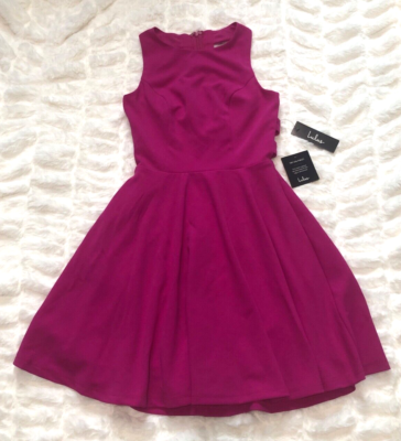 Lulus Hot Pink Magenta Sleeveless Strappy Back Fit and Flare Dress Size S |  eBay