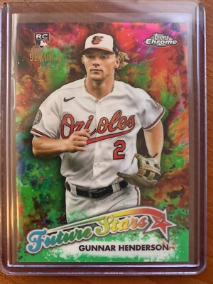 2023 Topps Chrome Gunnar Henderson Green Future Stars 92/99 Baltimore Orioles RC