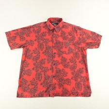 Vintage O'Neill Shirt Mens XL Red Floral Hawaiian Button Up Skate Surf 90s USA 
