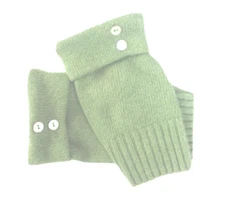 FINGERLESS GLOVES GREEN CASHMERE WOOL S M L SMALL MEDIUM LARGE OS WOMEN'S LADIES