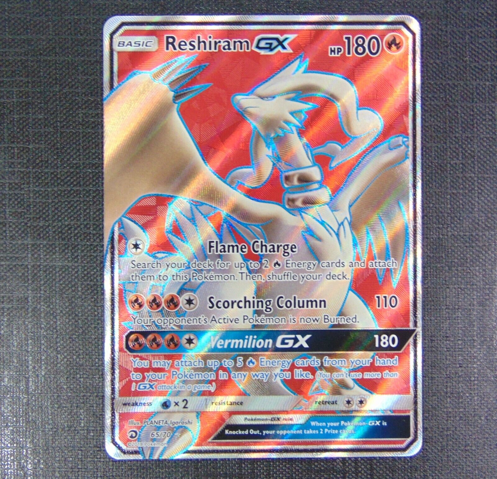 Reshiram GX Full Art Rare - Dragon Majesty - Pokemon 65/70 N/M