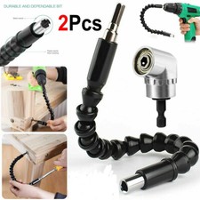 2PCS Right Angle 1/4" Attachment Drill Bit Extension Screwdriver Flexible Bits