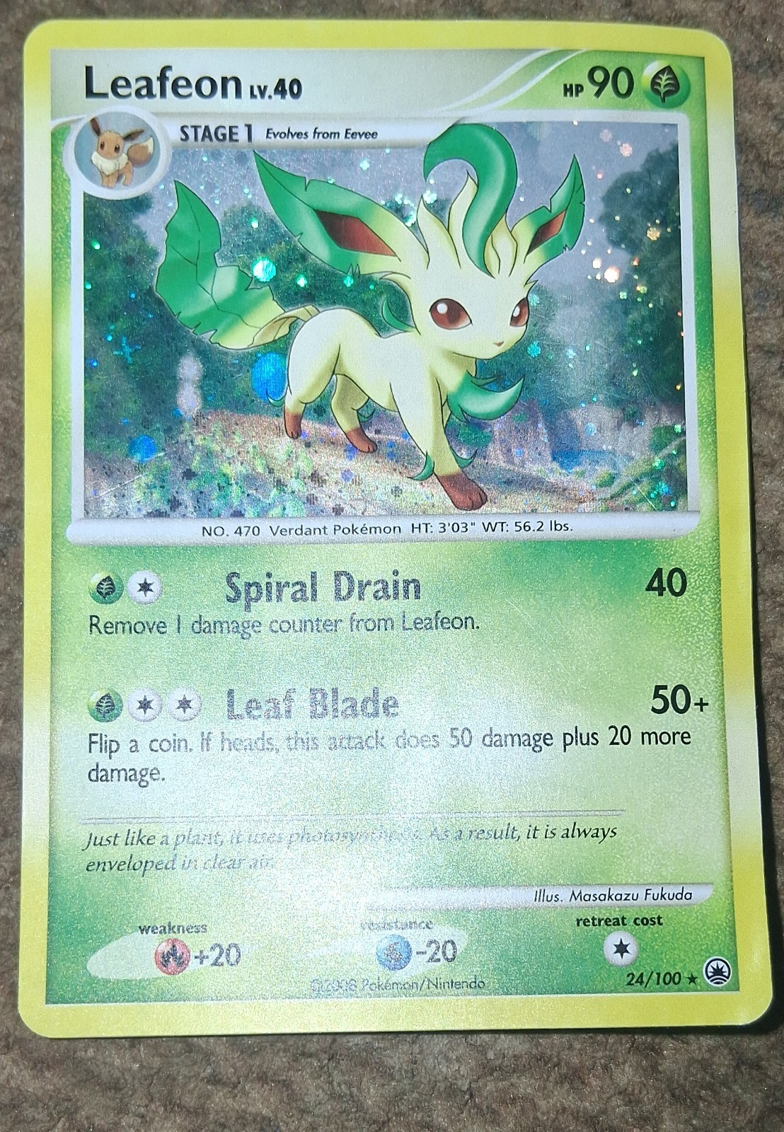 Leafeon - (DP Majestic Dawn) 024/100 Deck Exclusives Holo