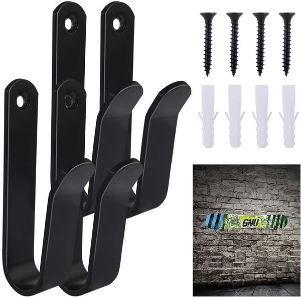 4 StüCk Snowboard Wandhalterung, Skateboard Wandhalterung | Platzsparenden Horiz-image