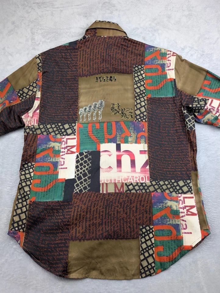 Robert Graham Limited Edition Shirt Men XL Multicolor Patch Work Style Button Up - Image 2 of 4