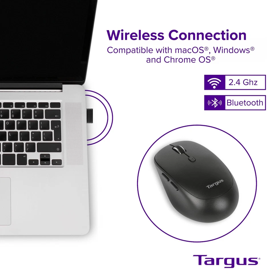 TTargus Midsize Comfort Multi-Device Bluetooth Mouse (AMB582GL) - OPEN BOX - Image 4 of 4