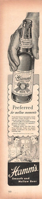 Hamms Beer Print Ad Vintage 1940s Mid Century Man Cave Bar Wall Art Decor 1947