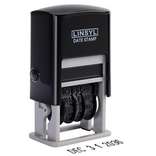 Self-Inking Date Stamp with Built-in Black Ink Pad 12-Year Adjustable Date ...