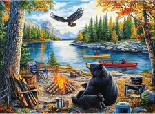 500 Piece Puzzles for Adults,Mother Kids Bear Eagle Large Piece Jigsaw Puzzle fo