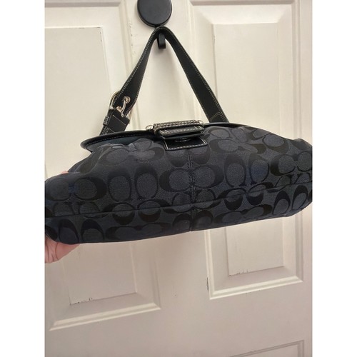 Coach Signature Soho Hobo Shoulder Bag Black Y2K 90s Purse C Canvas Vintage - Picture 3 of 11