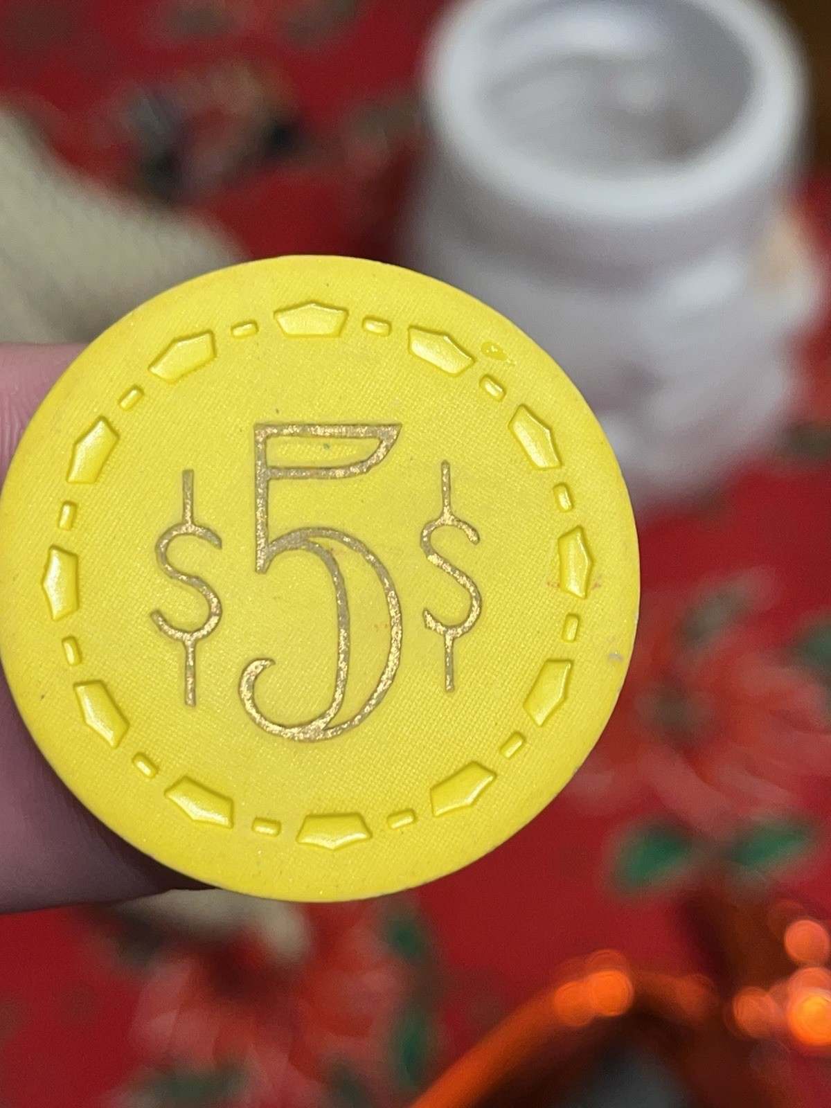 Rare 1st Issue 1953 VINTAGE CASINO CHIP $5.00 COTTON CLUB LAS VEGAS NV Poker Old