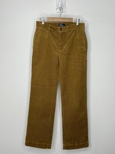 Polo Ralph Lauren Pants Boys 14 Brown Corduroy Flat Front Straight Chinos Preppy