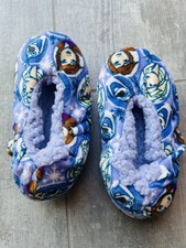 Disney Frozen Toddler Girl Sherpa Lined Slippers Anna Elsa Warm Cozy 3T-4T