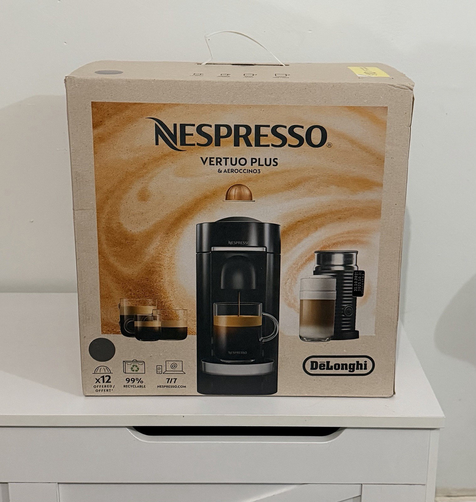 Nespresso VertuoPlus Deluxe Espresso Machine with Milk Frother DeLonghi