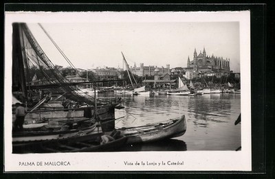 Palma de Mallorca, Vista de la Lonja y la Catedral, Ansichtskarte 