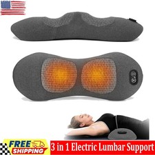3 in 1 Electric Lumbar Support Pillow Smooth Spine Triple Fusion Back Massager