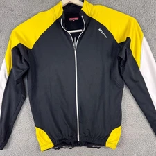 Bellwether Cycling Jacket Mens 2XL Black Yellow Full Zip Thermal Fleece Pockets