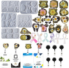 5Pcs Doctor  Nurse Theme Badge Reel Molds for Resin, Silicone Badge Reels Molds