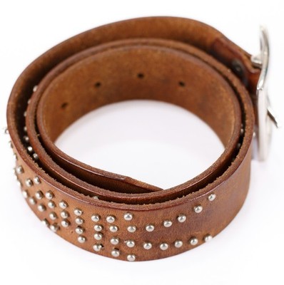 Linea Pelle Genuine Women’s Brown Leather Belt Size Medium NWT Linea Pelle Womens M 21/2” Wide Leather Belt W/Studs | eBay main image 4