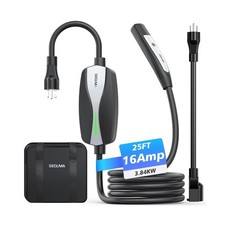Level 1/2 Tesla Charger, 12A/16A, 25ft Extension Cable, Dual Voltage 240V NEM...