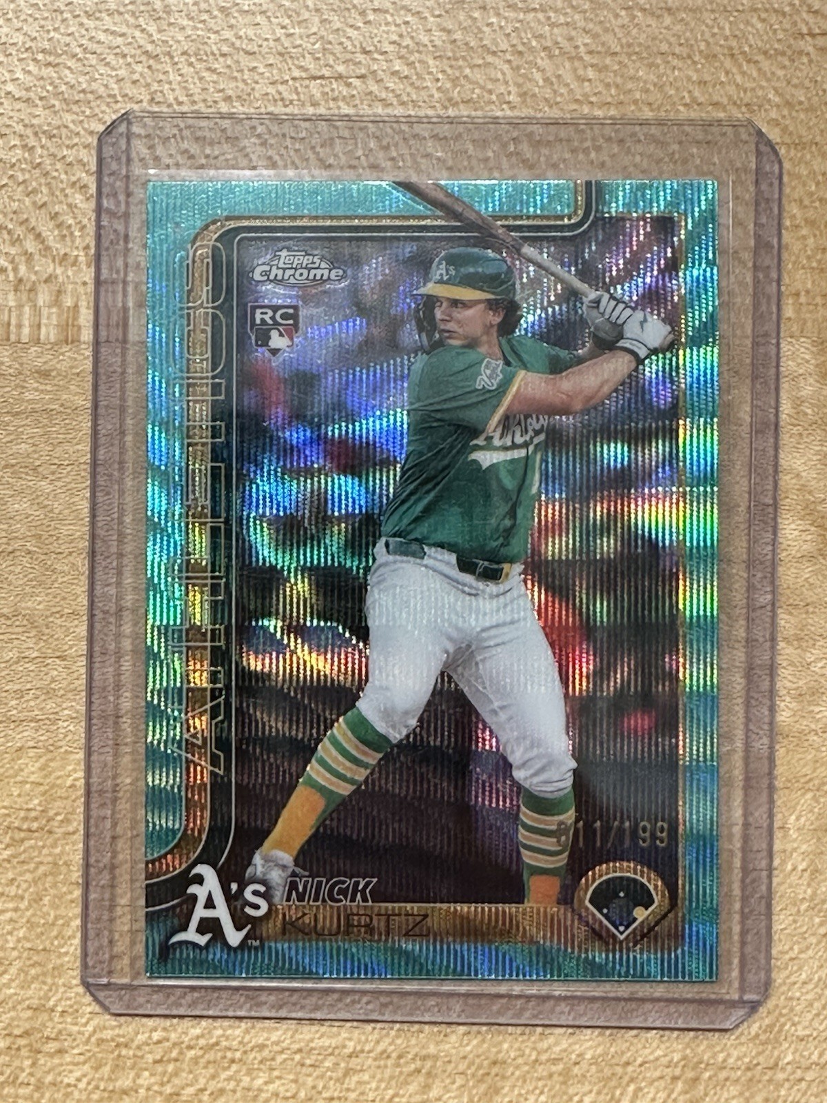 2025 Topps Chrome Update Aqua Wave Refractor /199 Nick Kurtz Athletics USC178