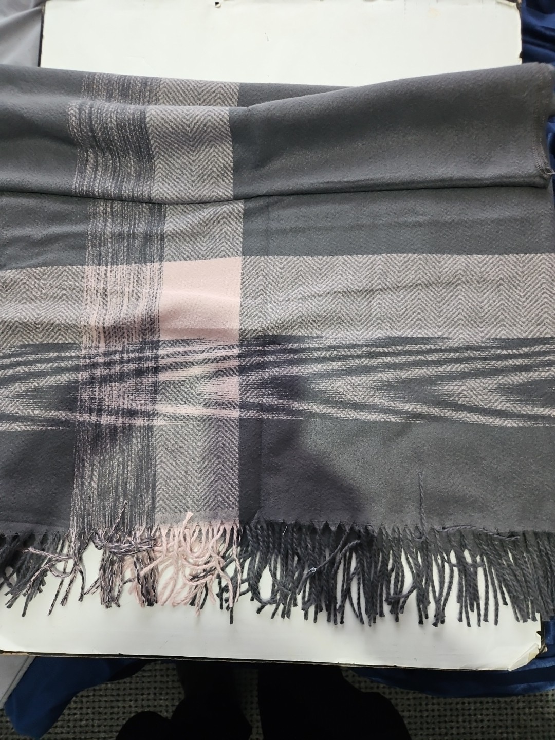 Plaid Shawl Grey Womans Cloth Ponch image 2