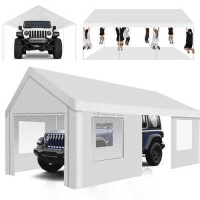 Carport 12x20ft Heavy Duty Car Canopy with Removable Sidewalls Outdoor Garage