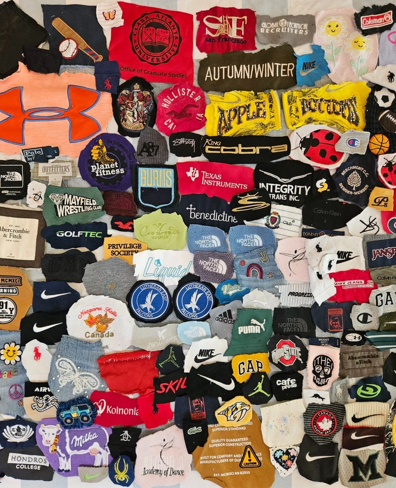 Vintage Modern Clothing Brand Logo Cut Out Patch Lot of 208 Arts & Crafts - Image 4 of 4