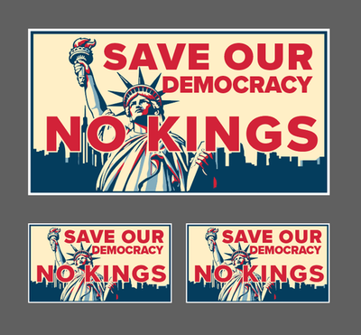 #ad #ad Save Our Democracy No Kings Car Magnet or Bumper Sticker No To Trump $4.99