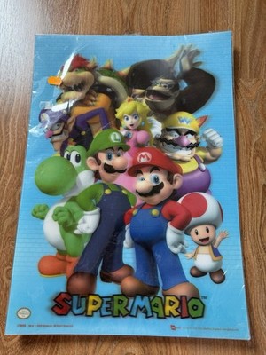 Nintendo 3D Bild Poster Super Mario, Luigi, Peach, Toad, Bowser 30x42cm