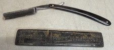 Navaja recta vintage John S. Holler & Co. celebrada #76 con estuche