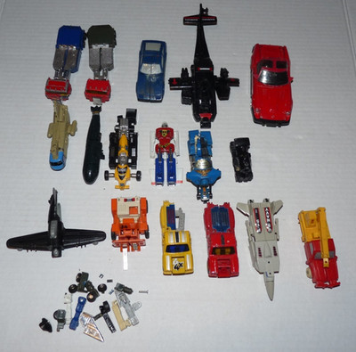 GOBOTS TRANSFORMERS LOT OF 17 JUNKER FOR PARTS BROKEN BANDAI 1984 WARPATH