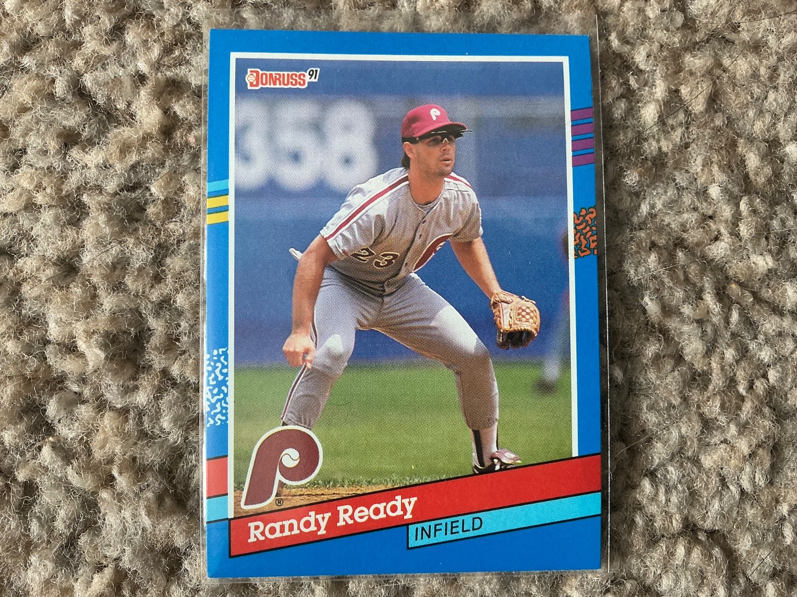 1991 Donruss Baseball Randy Ready Card # 148 Variety No Dot After INC Phillies