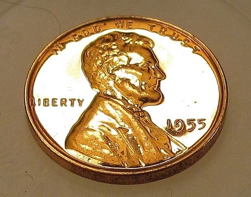 1955 Choice Proof  Lincoln Wheat Cent EYE CANDY Blazing Red Beauty #208 ~ 3
