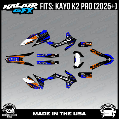 Graphics Kit for Kayo K2 PRO (2025+) Rugged Series - BLUE